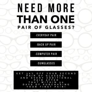 30% Off Second Pair Of Glasses
